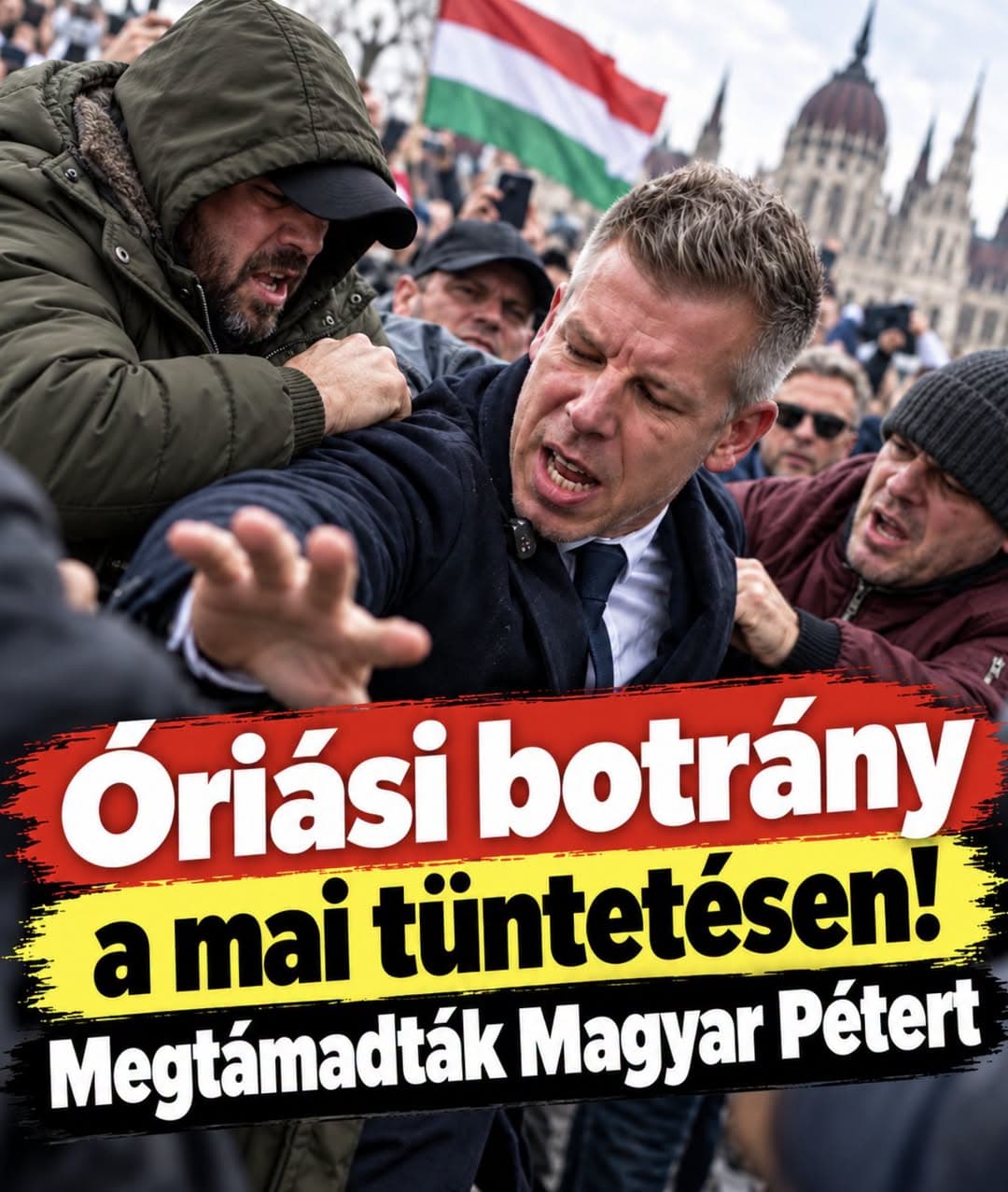 Óriási botrány a mai tüntetésen, a rendőröknek kellett intézkednie: Magyar Pétert vette célba az ismert bajkeverő