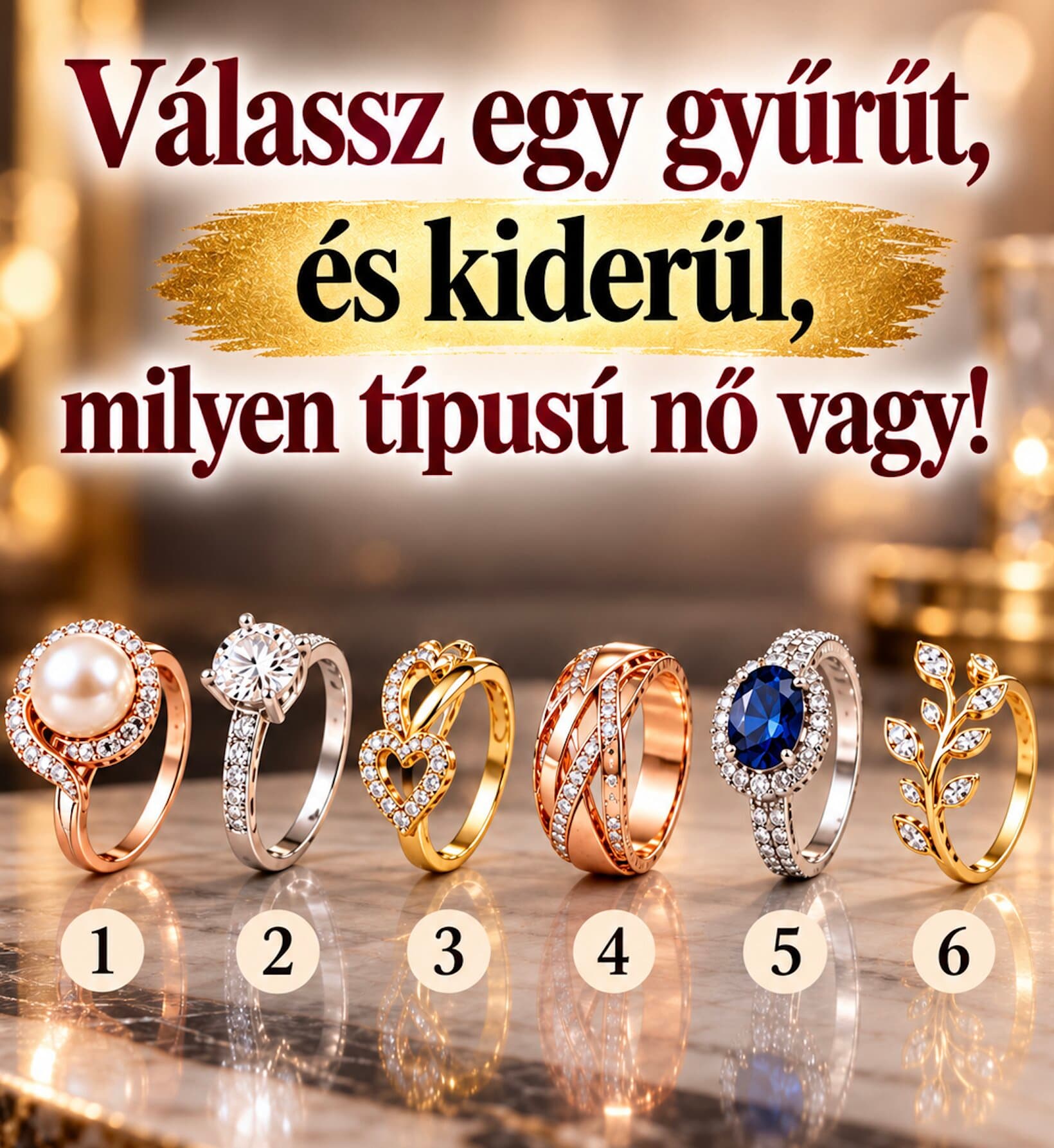 Válassz egy gyűrűt, és kiderülhet, milyen típusú nő vagy!