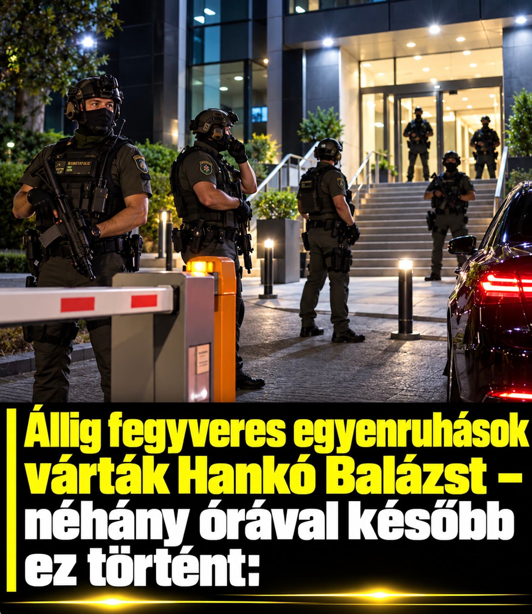 Állig fegyveres egyenruhások várták Hankó Balázst - néhány órával később ez történt: