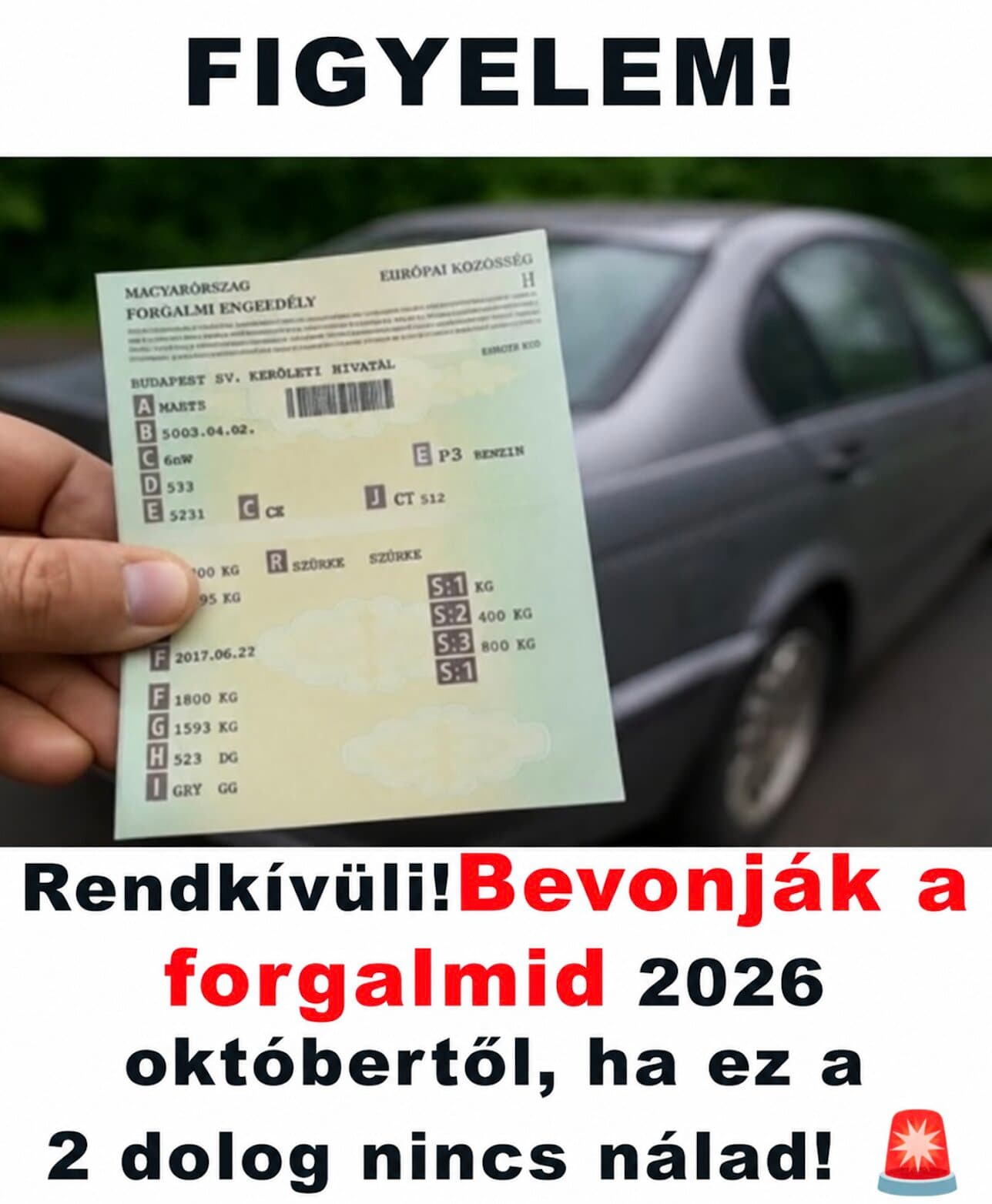 Rendkívüli!Bevonják a forgalmid 2026 októbertől, ha ez a 2 dolog nincs nálad! 🚨 – Fontos figyelmeztetés minden autósnak