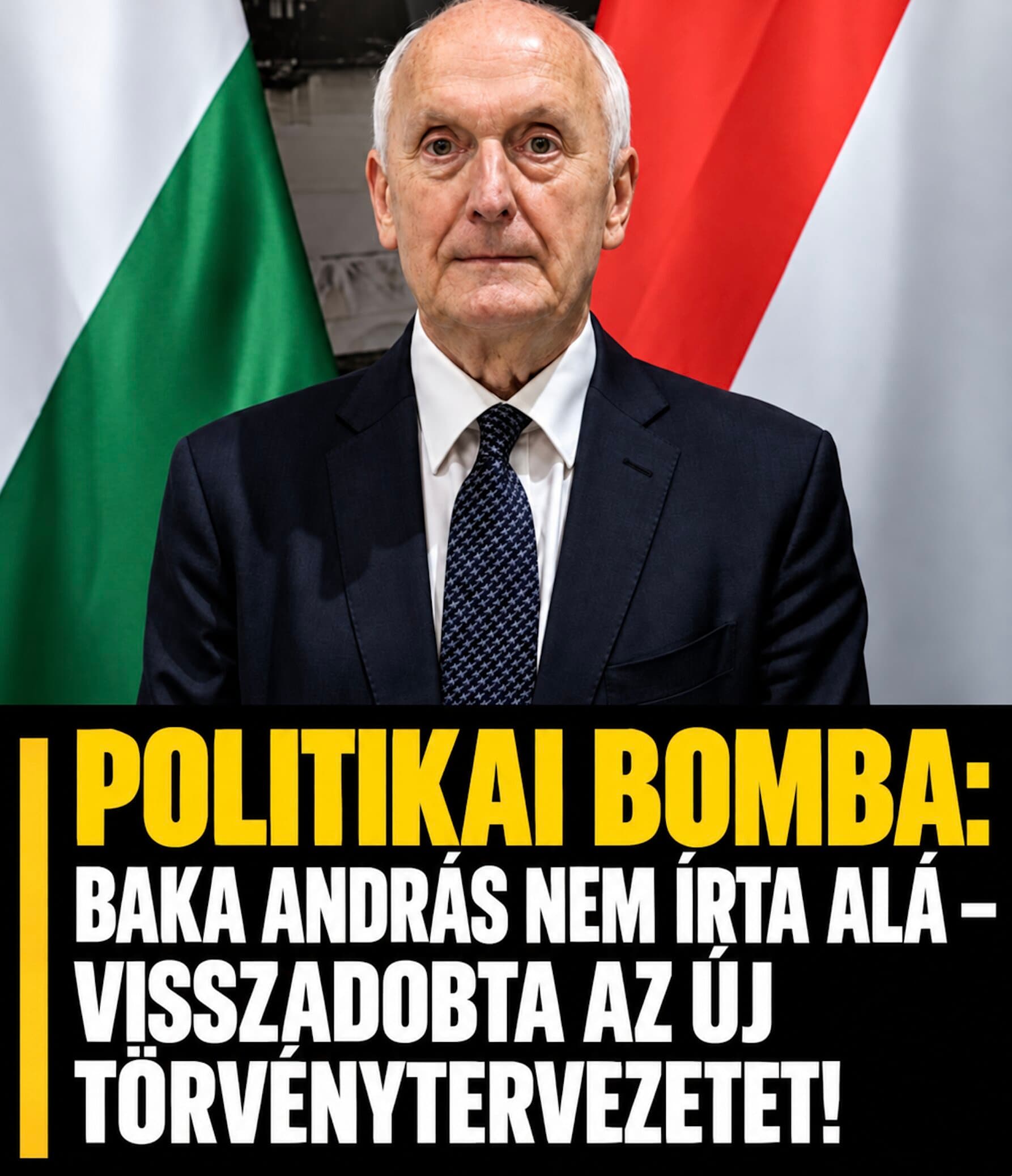 Politikai bomba: Baka András nem írta alá – visszadobta az új törvénytervezetet!