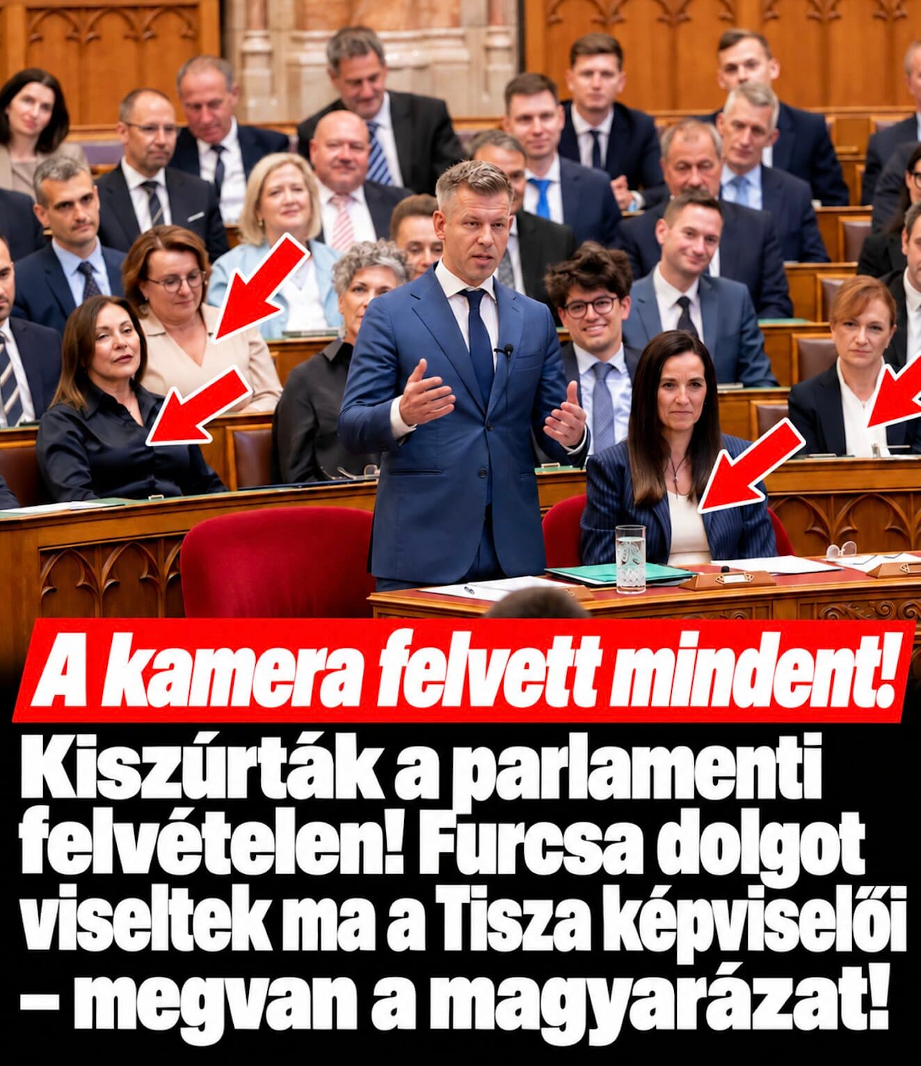 A kamera felvett mindent!Kiszúrták a parlamenti felvételen! Furcsa dolgot viseltek ma a Tisza képviselői – megvan a magyarázat!
