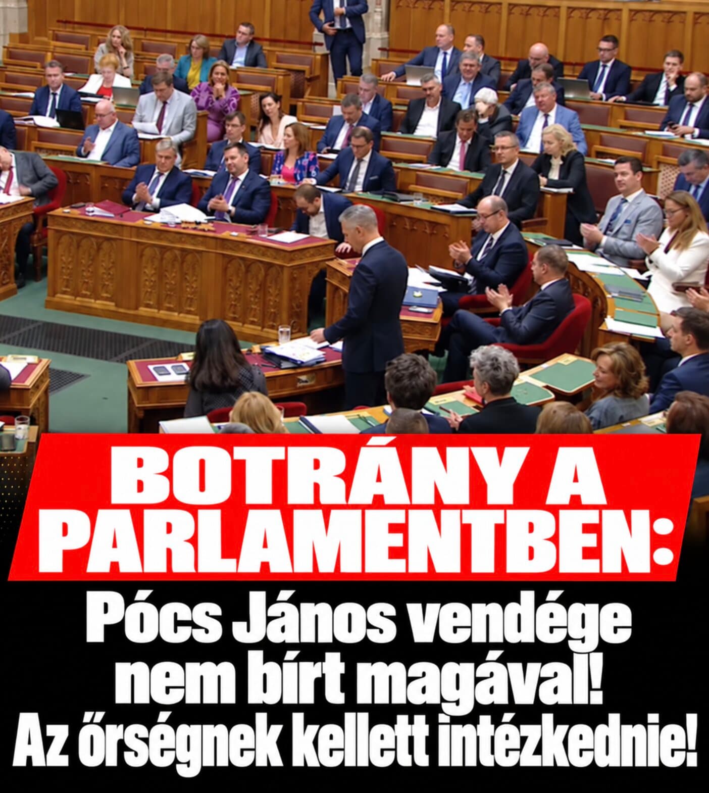 Botrány a Parlamentben: Pócs János vendége nem bírt magával! Az őrségnek kellett intézkednie!