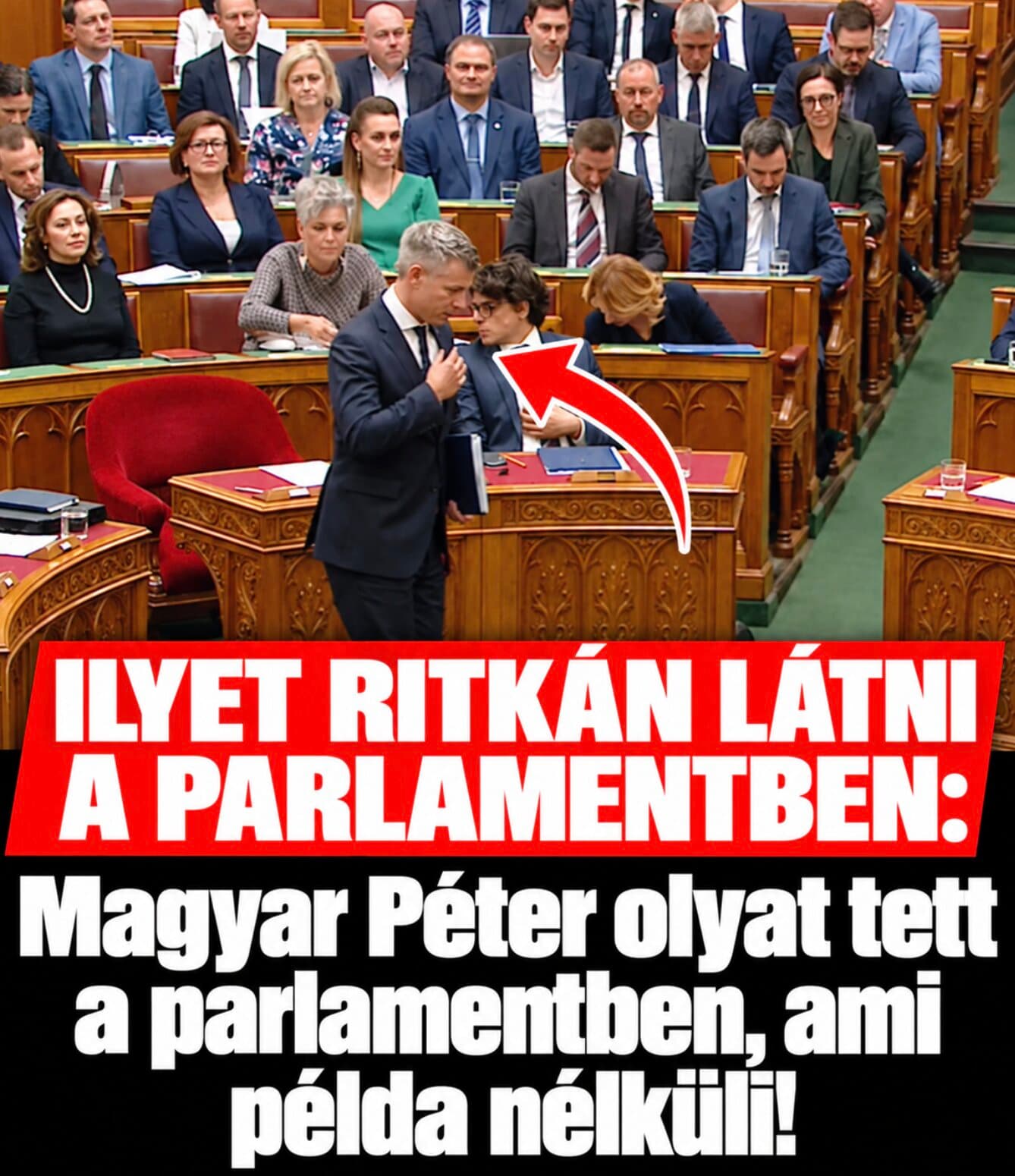 Ilyet ritkán látni a parlamentben:Magyar Péter olyat tett a parlamentben ami példa nélküli!