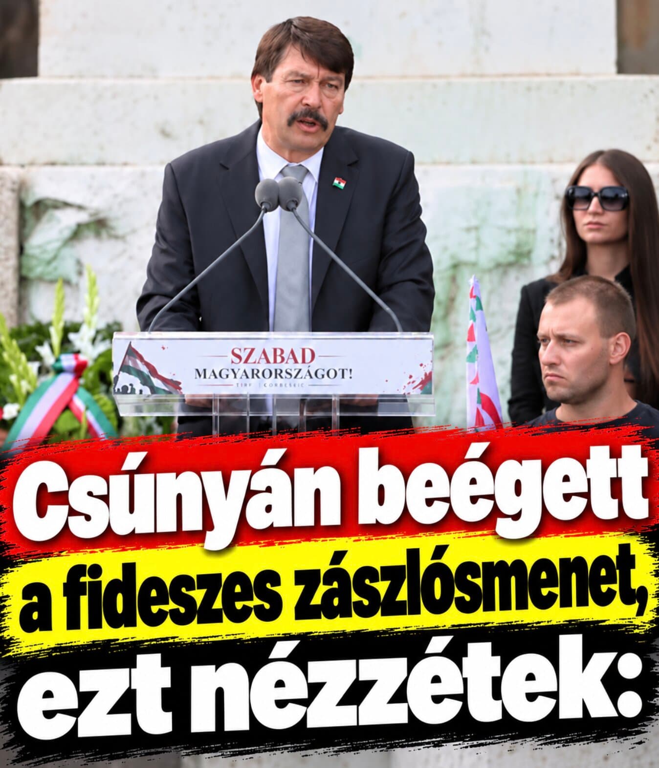 Csúnyán beégett a fideszes zászlósmenet, ezt nézzétek