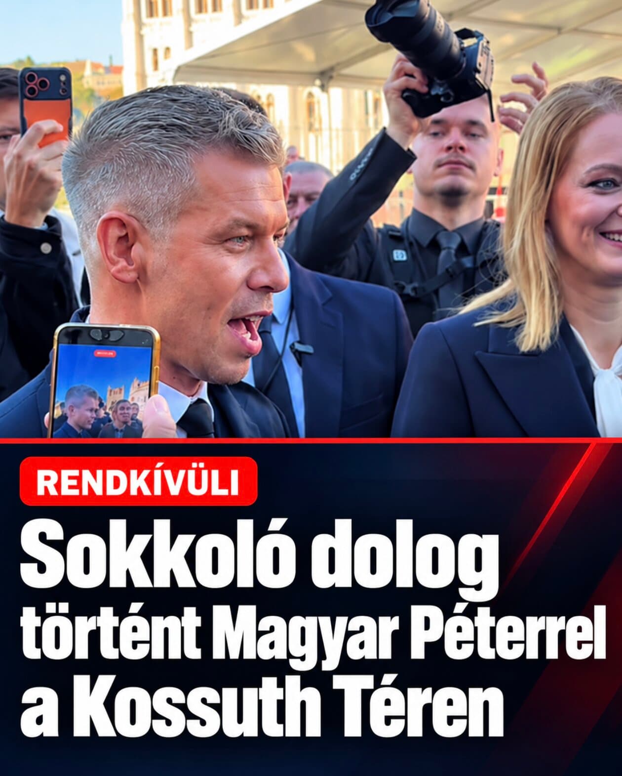 Sokkoló dolog történt Magyar Péterrel a Kossuth Téren